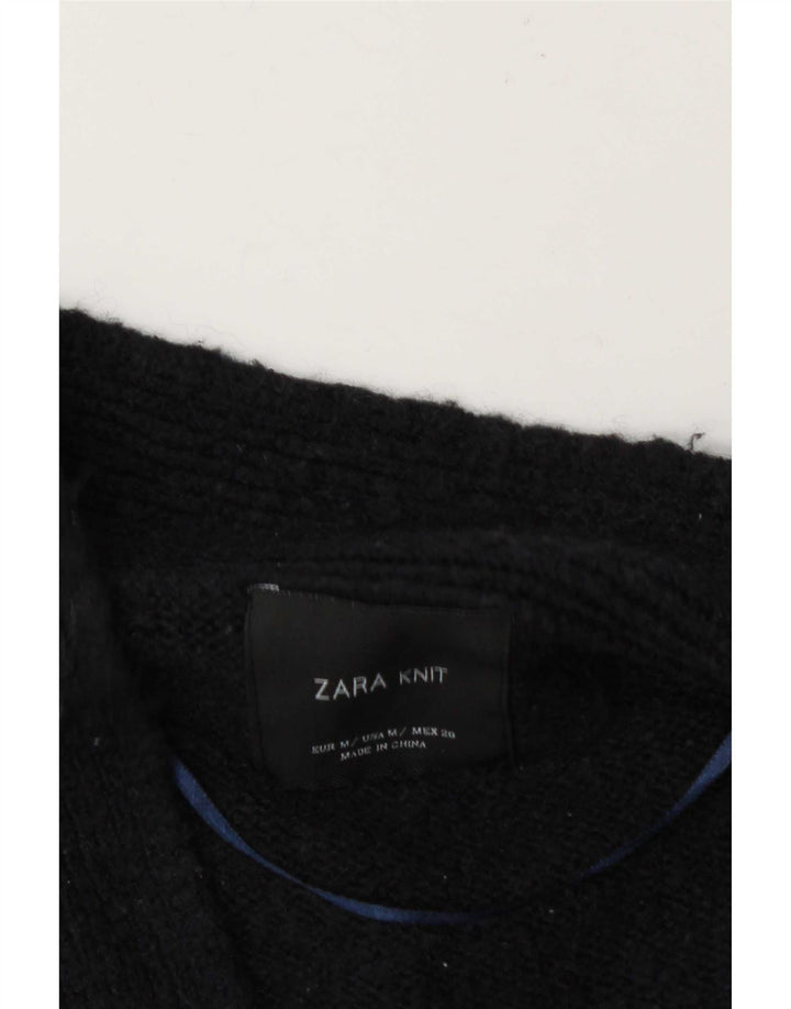 Sweter damski Zara z otwartym kardiganem UK 14, średni granatowy