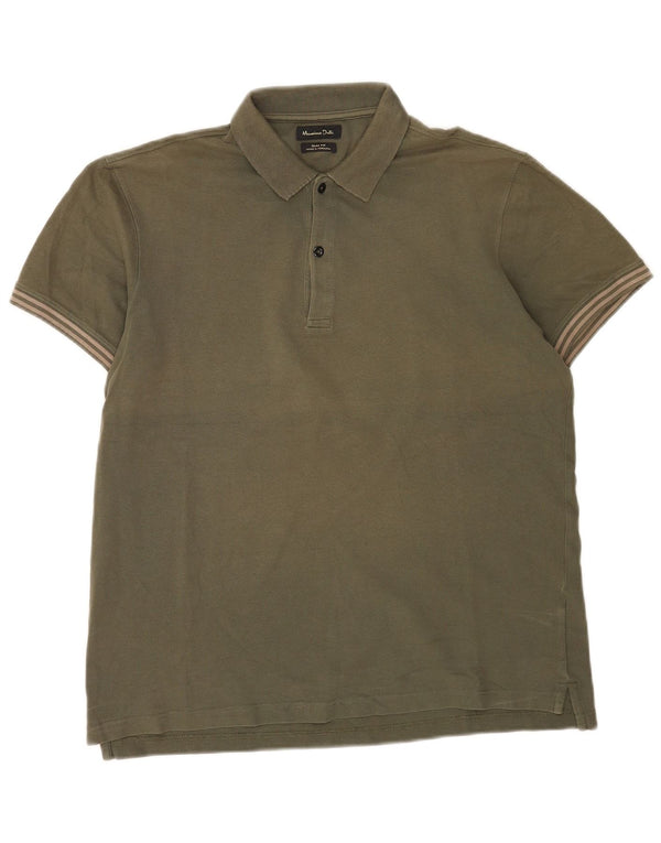 Męska koszulka polo o dopasowanym kroju Massimo Dutti XL w paski khaki