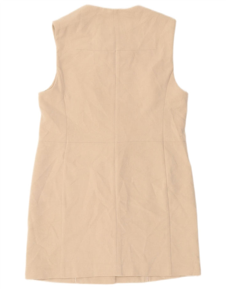 Marks & Spencer Damska marynarka bez rękawów z długimi rękawami, UK 10, mała, beżowa