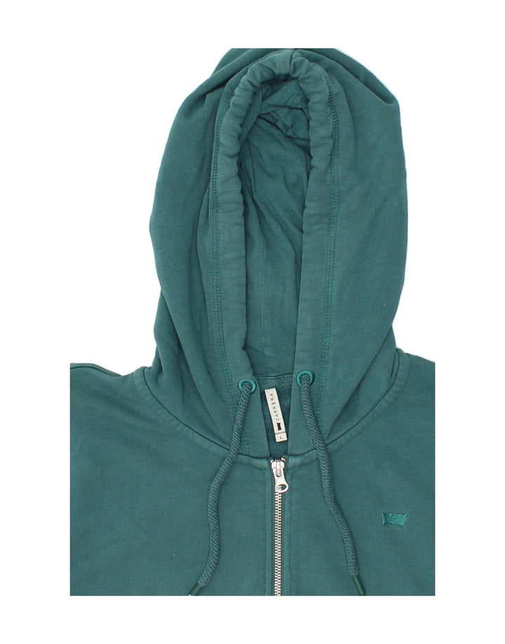 CARRERA Womens Zip Hoodie Sweater UK 14 Large Green Cotton Vintage Carrera and Second-Hand Carrera from Messina Hembry 