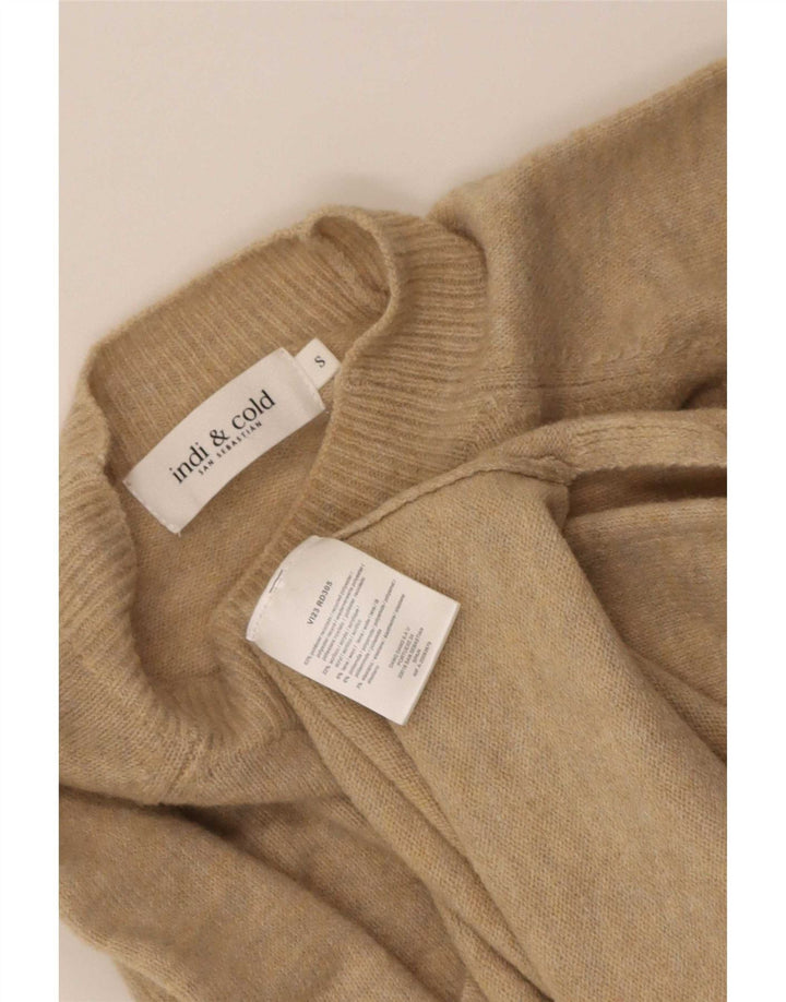 Damski sweter oversize Indi & Cold z golfem UK 10 Small Beige