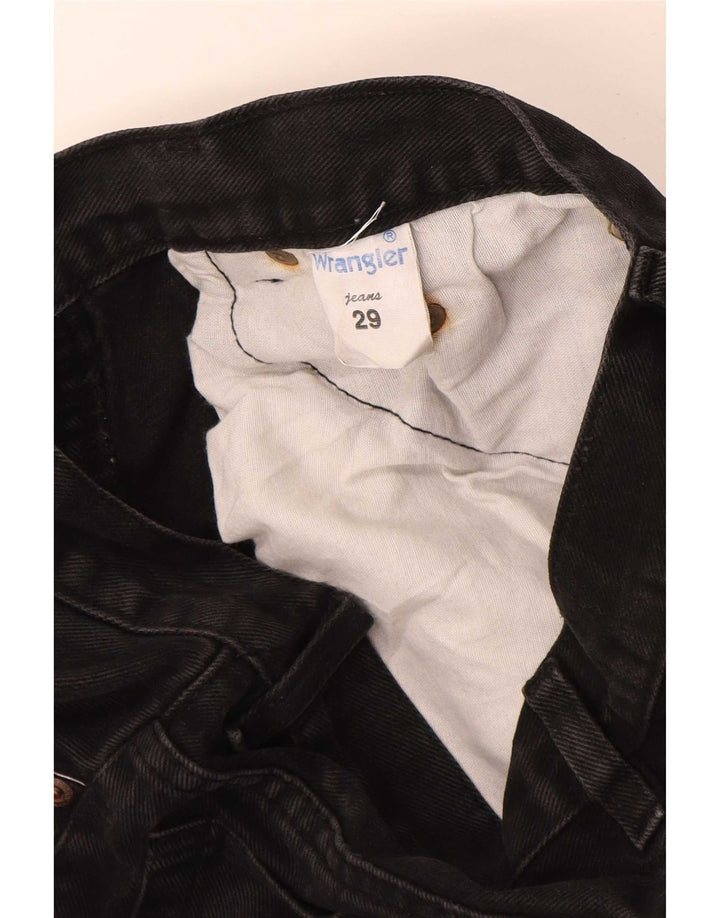 Męskie proste dżinsy Wrangler W29 L29 Czarne bawełniane