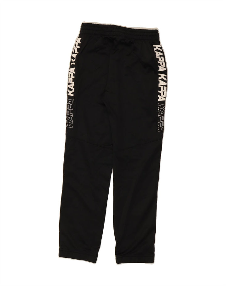 KAPPA Boys Graphic Tracksuit Trousers Joggers 7-8 Years Medium Black Vintage Kappa and Second-Hand Kappa from Messina Hembry 