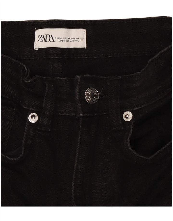 Damskie jeansy Bootcut Zara EU 34 2XS W24 L24 Czarne bawełniane