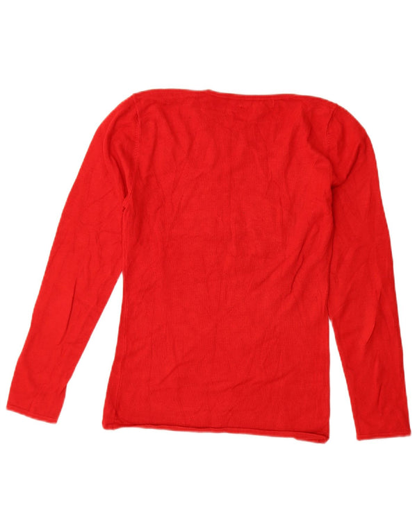 Damski top graficzny Guess z długim rękawem, UK 6 XS, czerwony