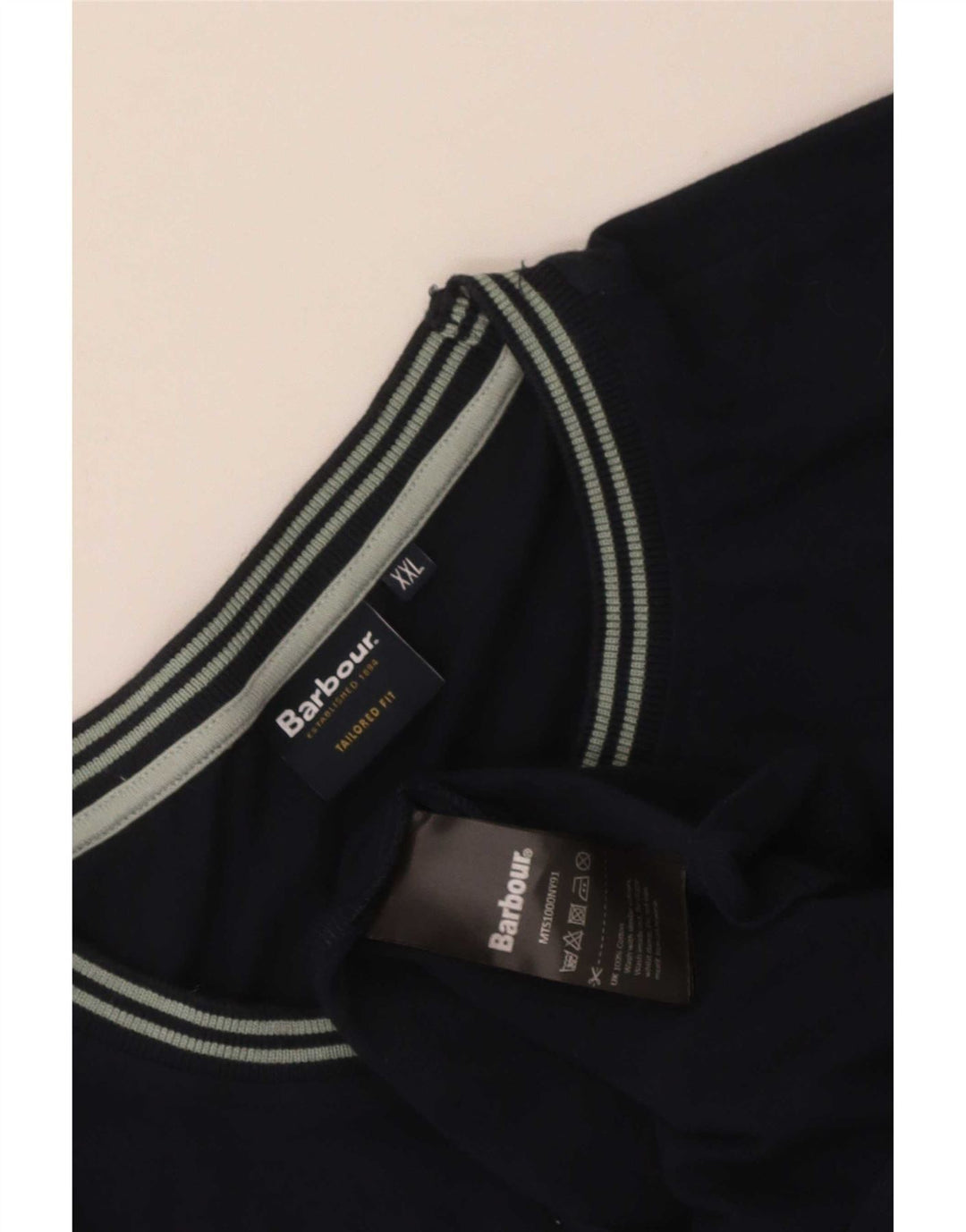 T-shirt męski Barbour Top 2XL, granatowy, bawełniany