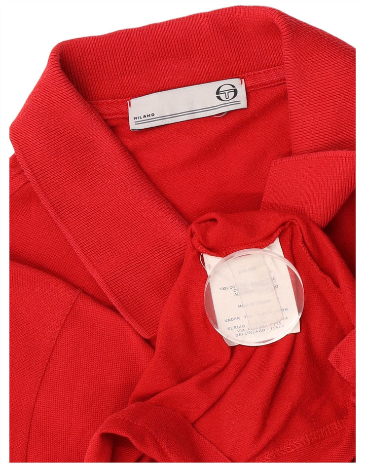 Męska koszulka polo Sergio Tacchini IT 50, średnia czerwona bawełna