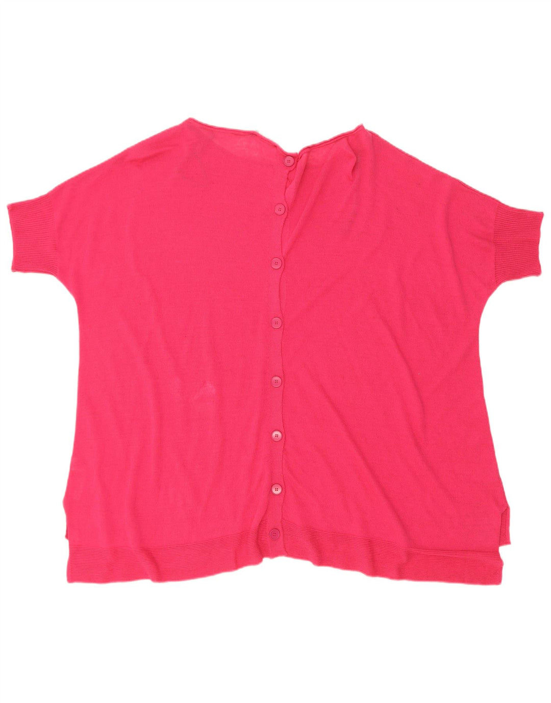 Damski sweter oversize Benetton z krótkim rękawem, UK 14, średni róż