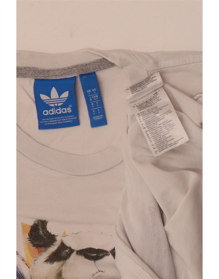 Męska koszulka z grafiką Adidas, mała, biała, bawełniana
