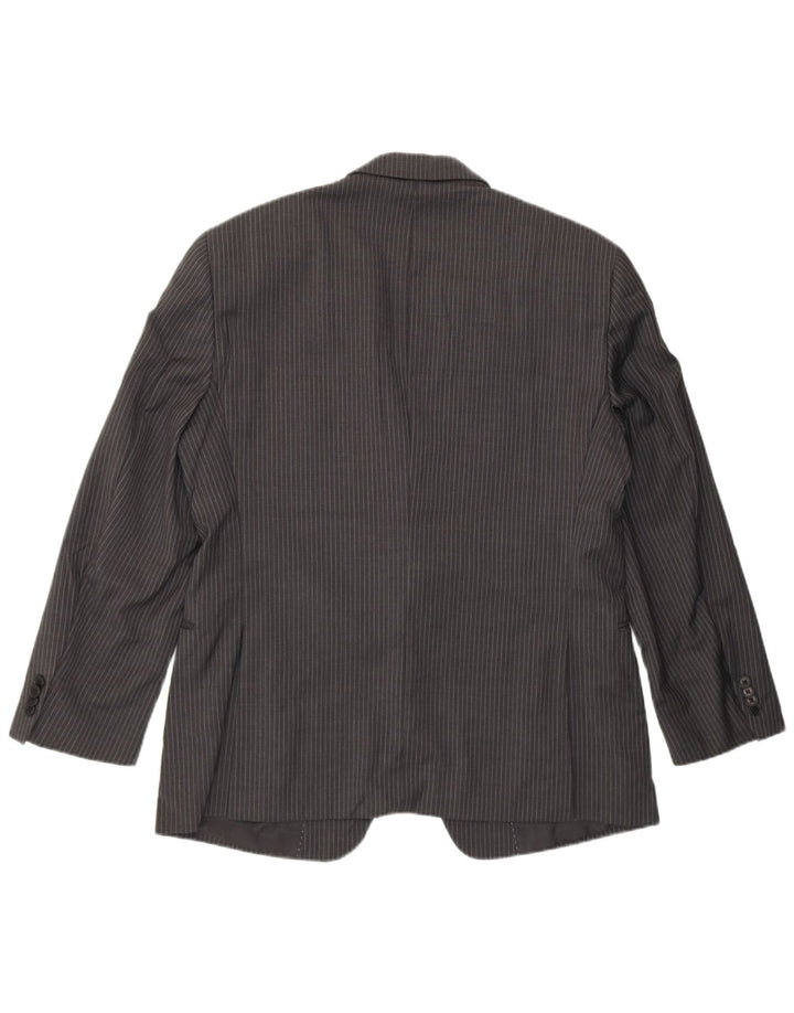 Męska marynarka zapinana na 2 guziki Tommy Hilfiger UK 40, duża, szara wełna w prążki