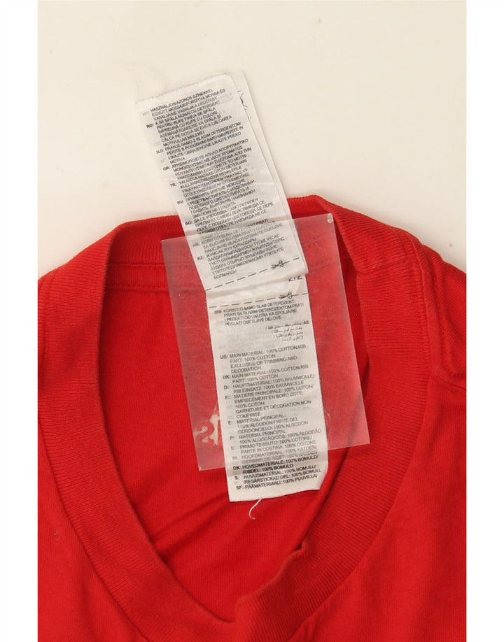 Męski T-shirt z grafiką ADIDAS, mały, czerwony, bawełniany