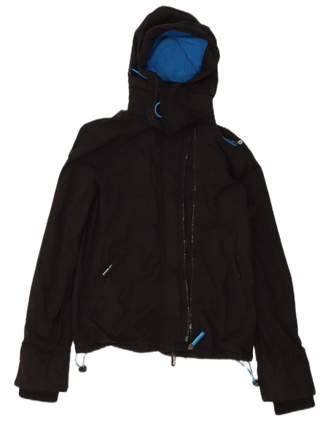 Damska wiatrówka z kapturem Superdry UK 10, mała czarna