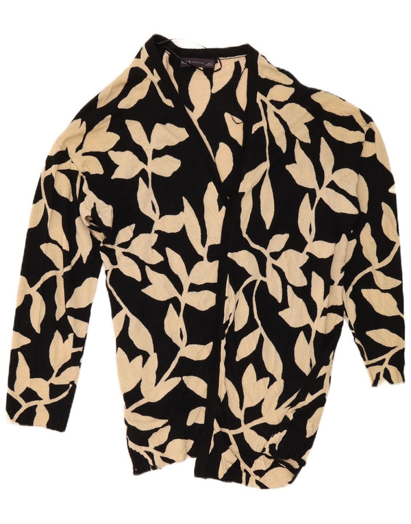 Marks & Spencer Damski sweter oversize UK 16, duży, czarny w kwiaty