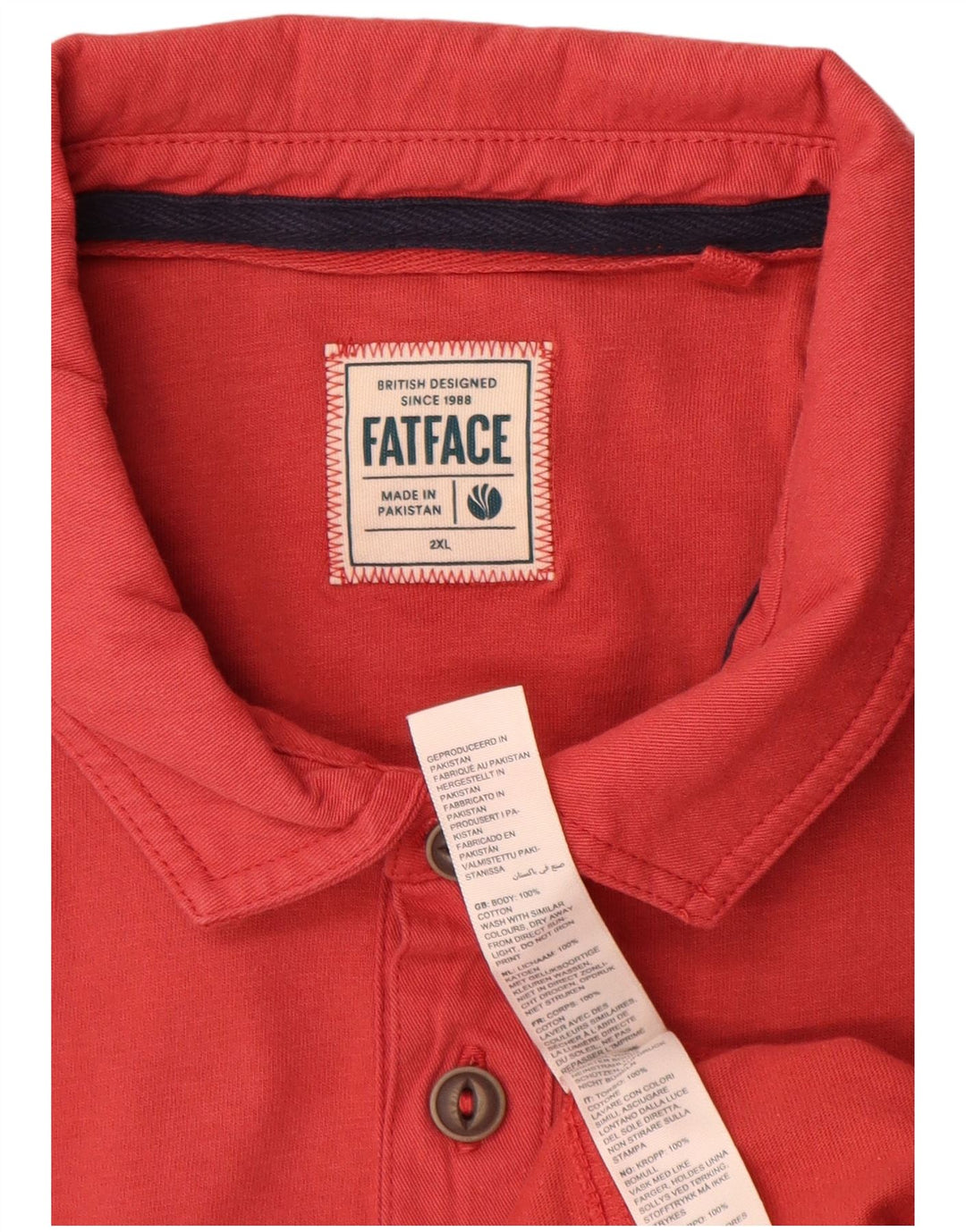Męska koszulka polo Fat Face 2XL, czerwona, bawełniana