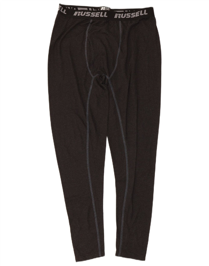 Męskie legginsy Russell Athletic z grafiką, duże, czarne, poliestrowe
