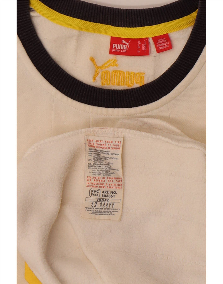 Męska bluza z grafiką Puma, duża, biała, bawełniana