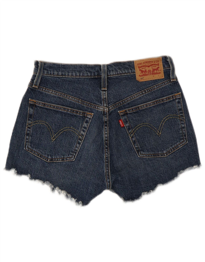 Damskie spodenki jeansowe LEVI'S 501 w trudnej sytuacji W26, małe, niebieskie, bawełniane