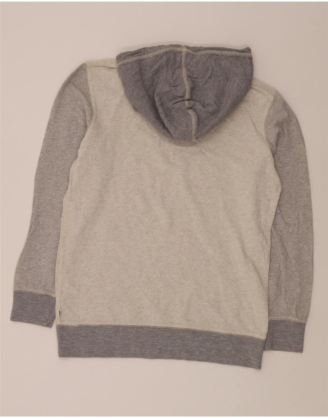 LEVI'S Mens Standard Fit Hoodie Jumper Medium Grey Colourblock Cotton Vintage Levi's and Second-Hand Levi's from Messina Hembry 