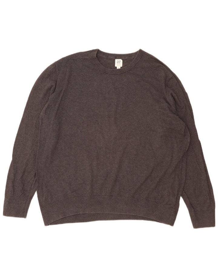 Męski sweter z okrągłym dekoltem GAP XL, szara bawełna