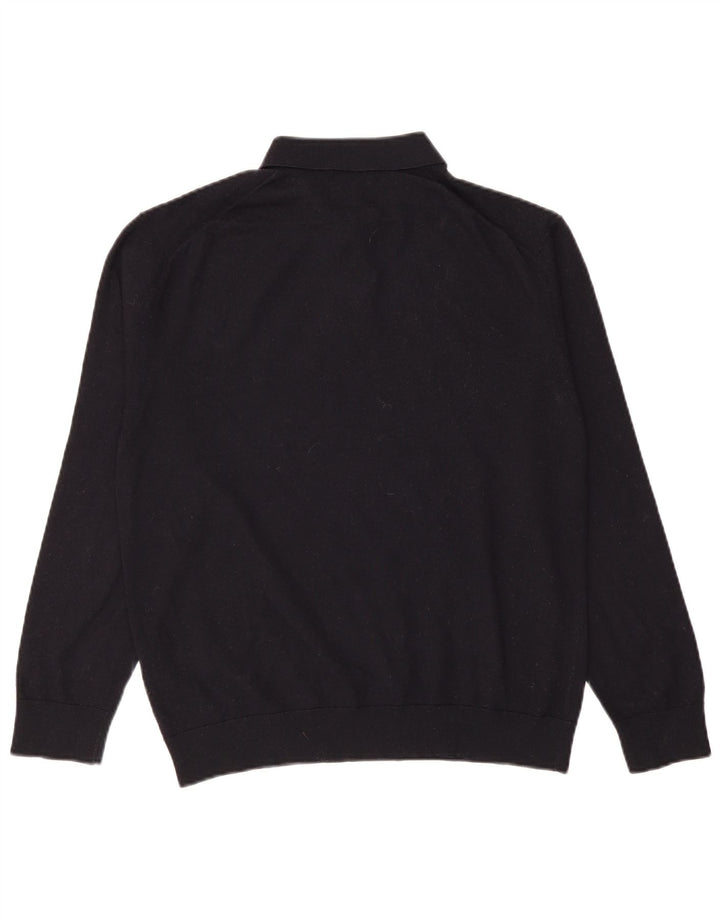 Zara Męski sweter polo XL, granatowy, wełniany