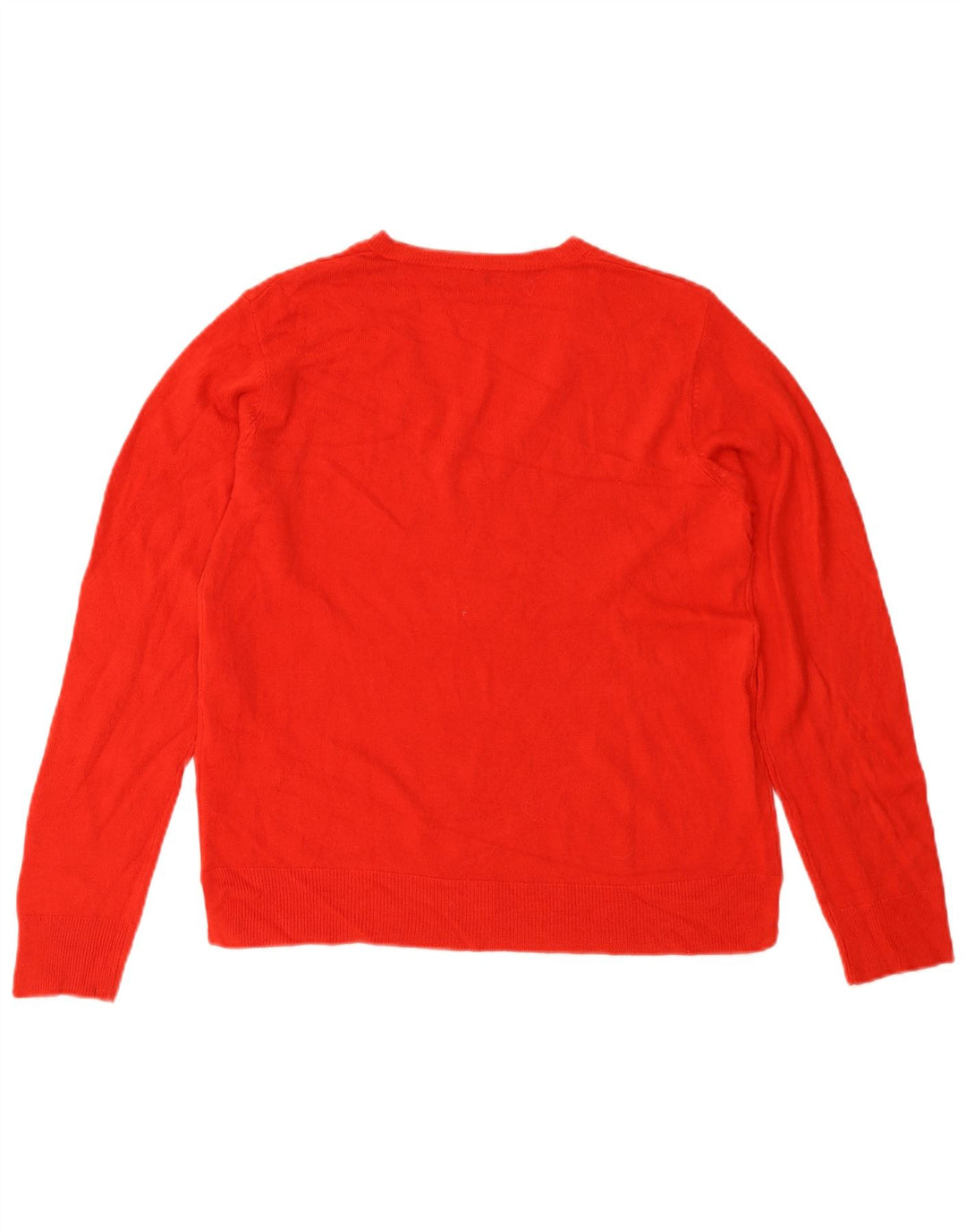 MARKS & SPENCER Damski sweter z dekoltem w kształcie litery V, UK 14, duży, czerwony akryl