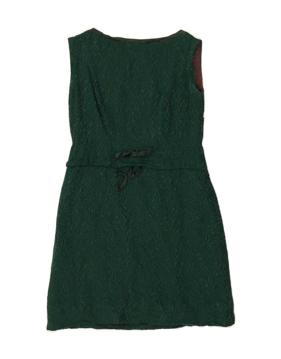 VINTAGE Womens Abstract Pattern Sleeveless Sheath Dress UK 12 Medium Green Vintage Vintage and Second-Hand Vintage from Messina Hembry 