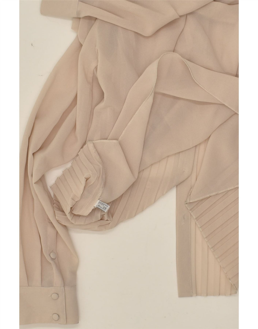 PINKO Damska oversize'owa, prześwitująca bluzka koszulowa UK 10 Small Beige