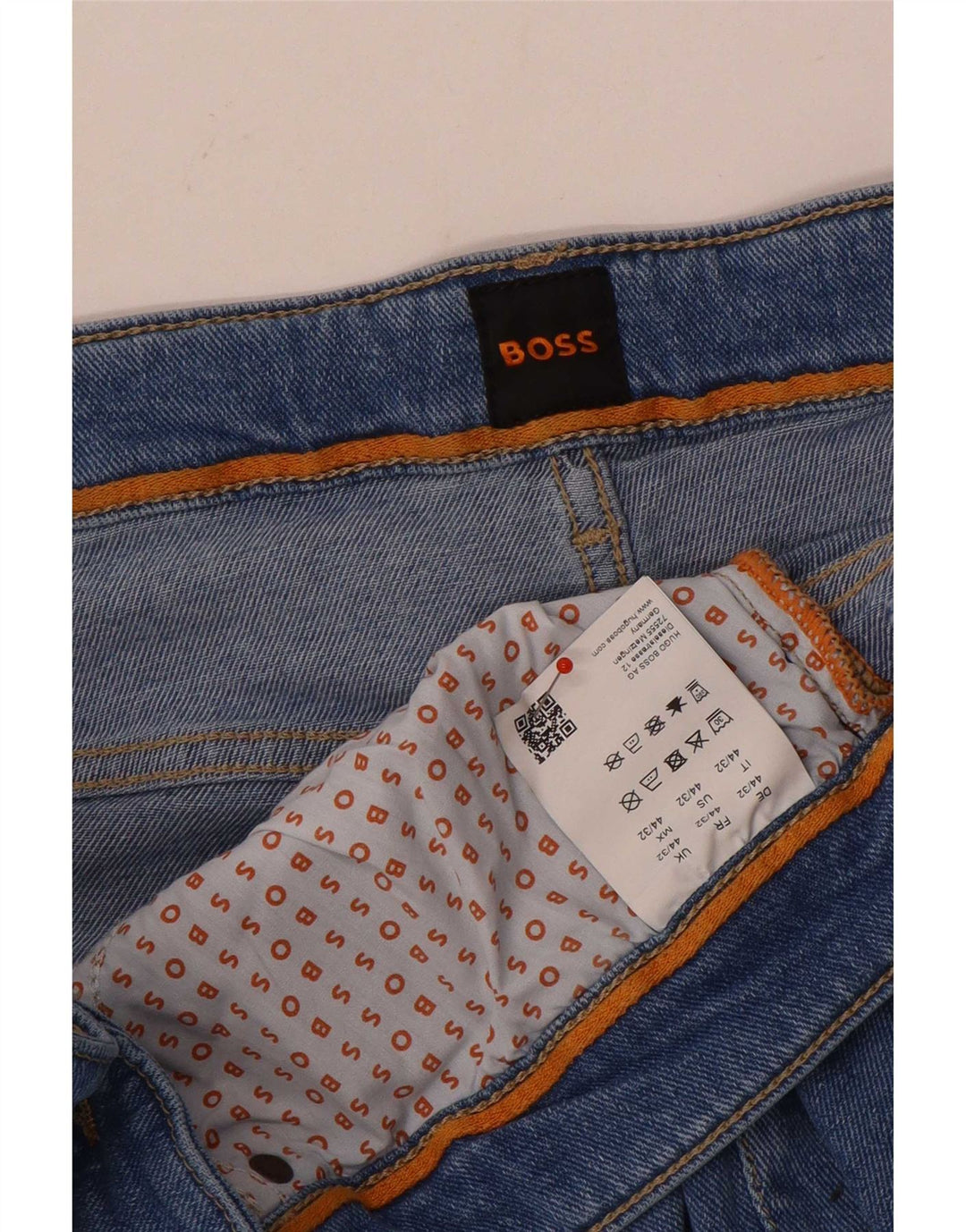 Męskie proste dżinsy Hugo Boss W44 L32 Niebieskie bawełniane