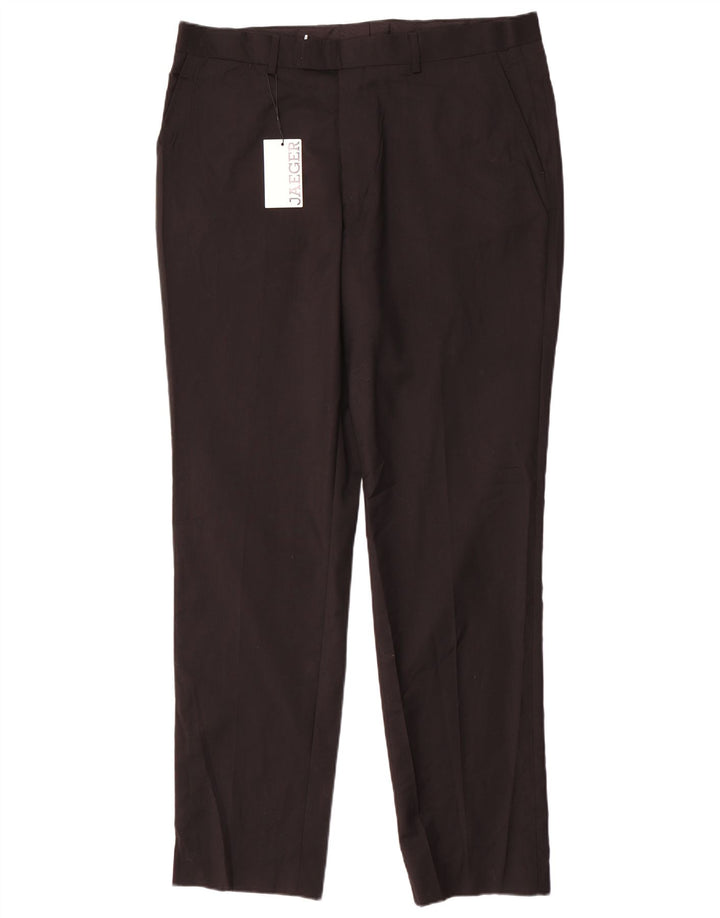Męskie spodnie typu slim casual Jaeger W38 L33 Czarna wełna