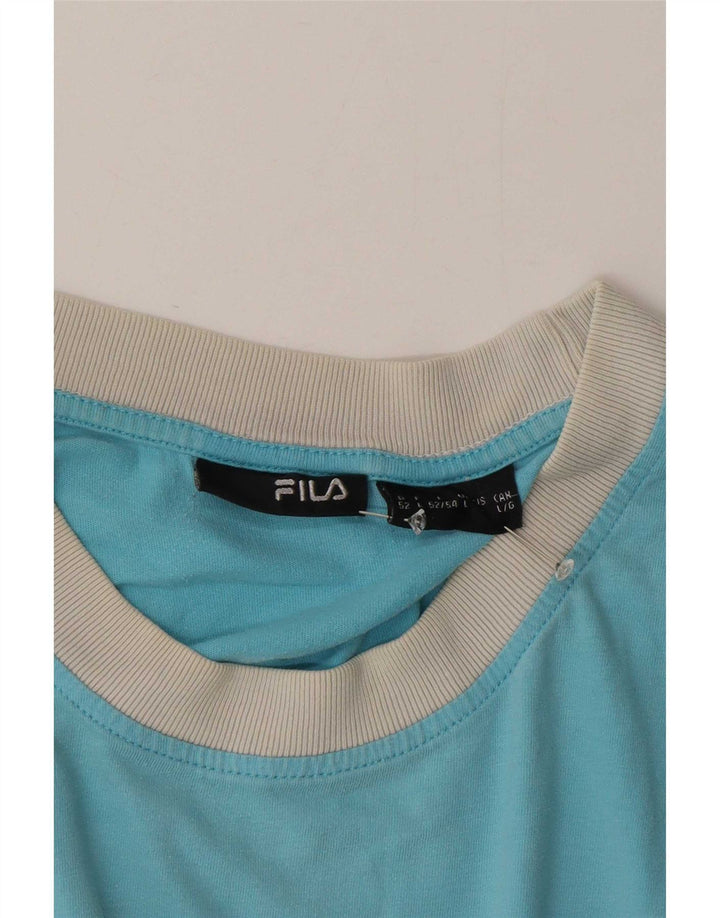 T-shirt męski Fila Top, duży, niebieski, z blokami kolorów