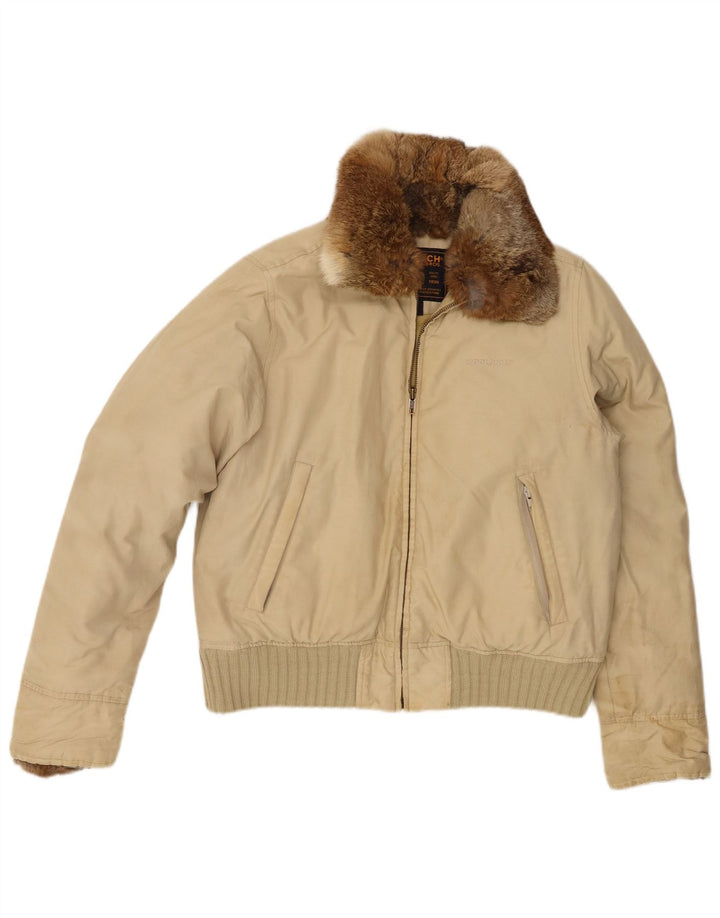 Damska ocieplana kurtka Woolrich UK 14, średnia beżowa bawełna