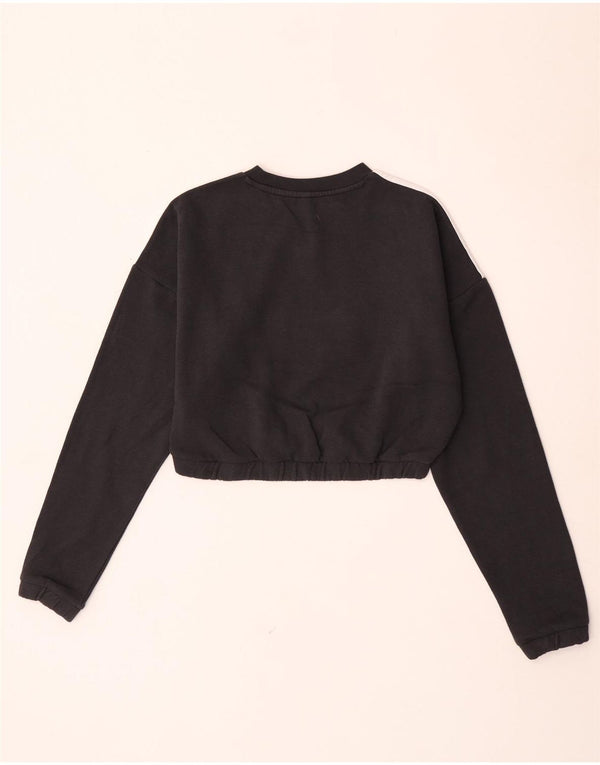 Damska bluza Adidas Crop Oversized Sweter UK 8/10 Mała czarna bawełna