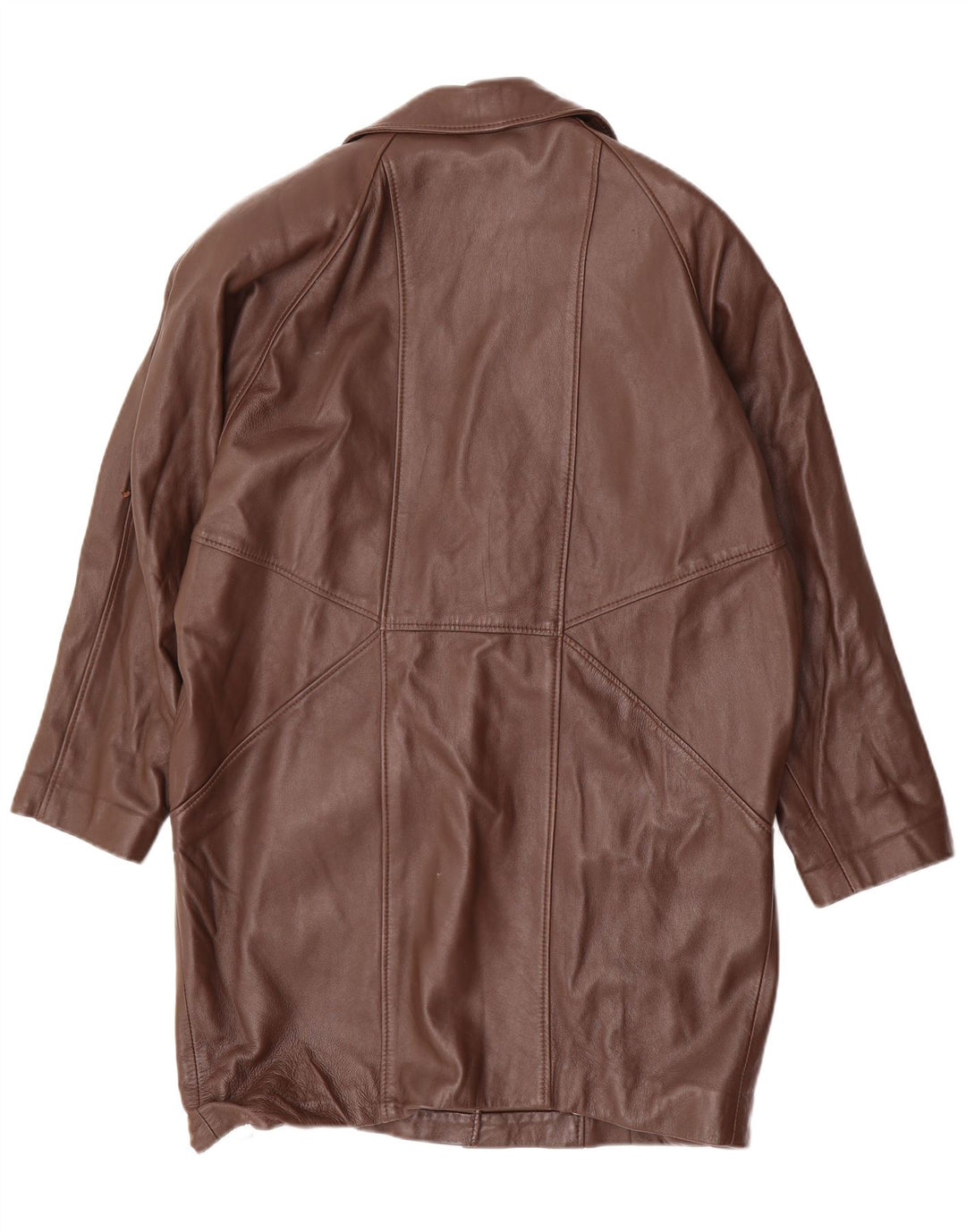 Vintage damski płaszcz skórzany oversize EU 36, mała brązowa skóra
