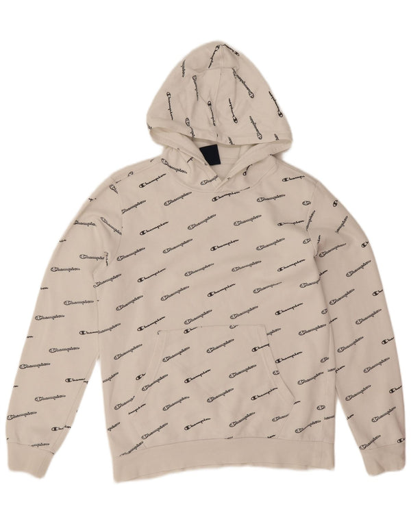 Chłopięcy sweter z kapturem Champion z grafiką 13-14 lat XL, biała bawełna