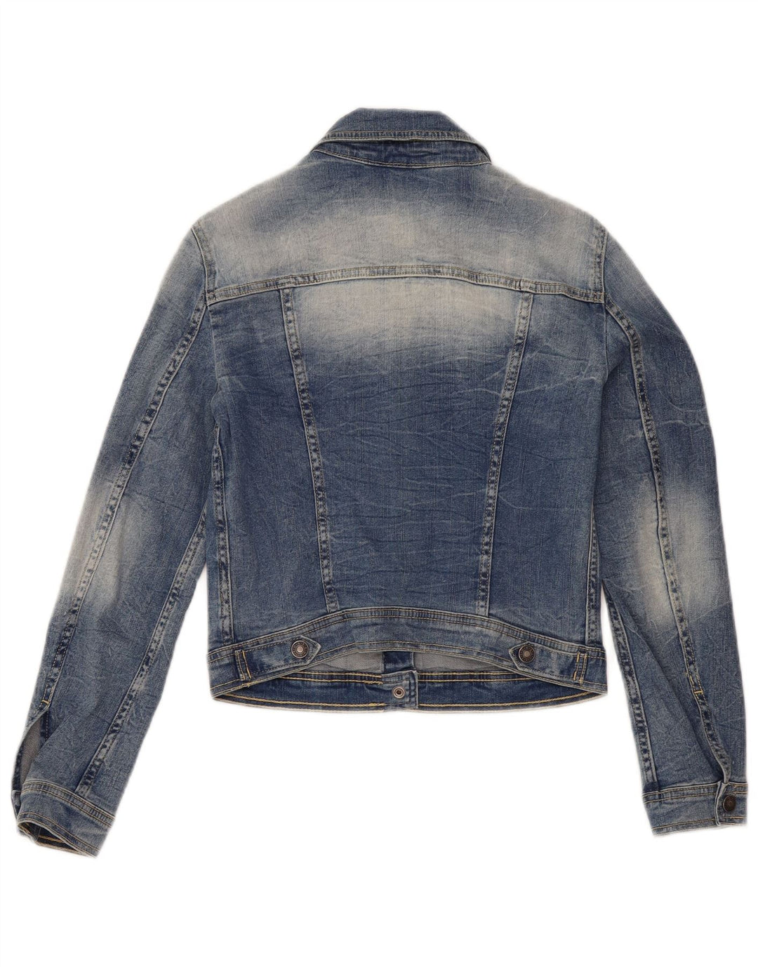 Damska kurtka jeansowa Benetton Crop UK 10, mała, niebieska bawełna