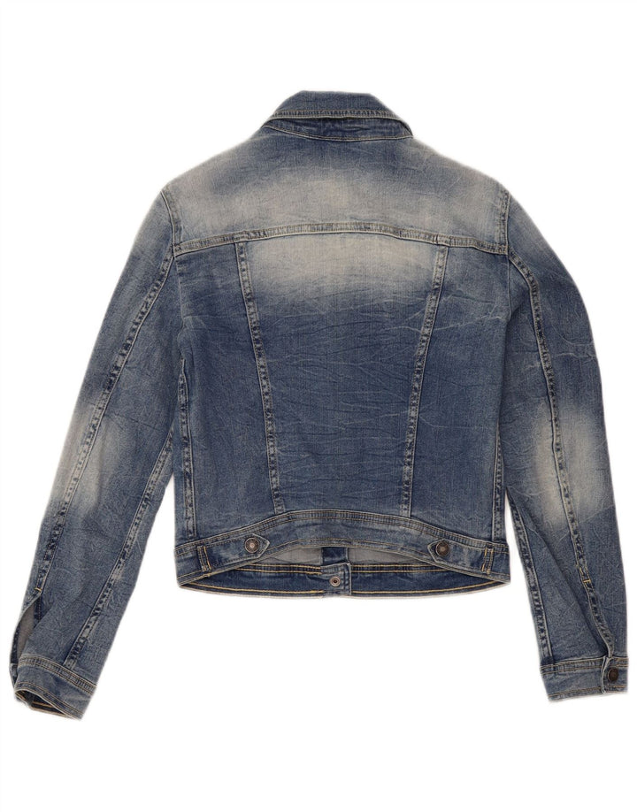 Damska kurtka jeansowa Benetton Crop UK 10, mała, niebieska bawełna