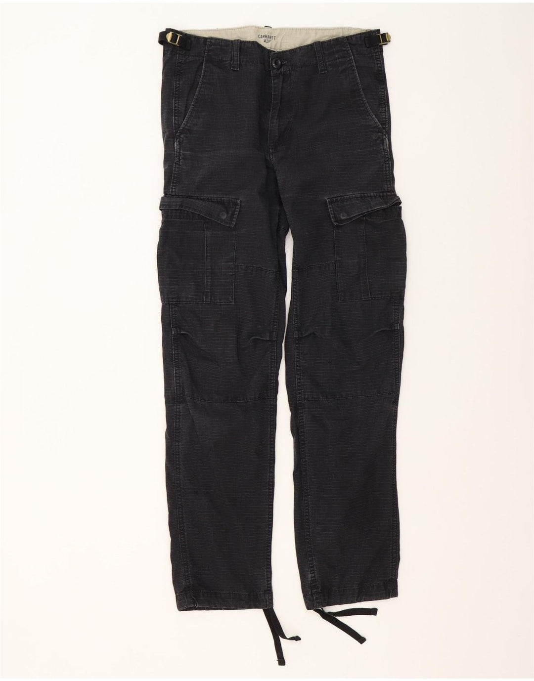 Męskie spodnie Carhartt Straight Cargo W29 L32 Czarna bawełniana kratka