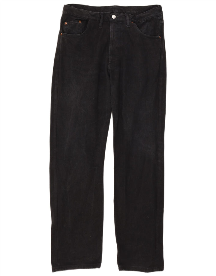 Męskie dżinsy Levi's 501 Straight W38 L32 Czarna bawełna