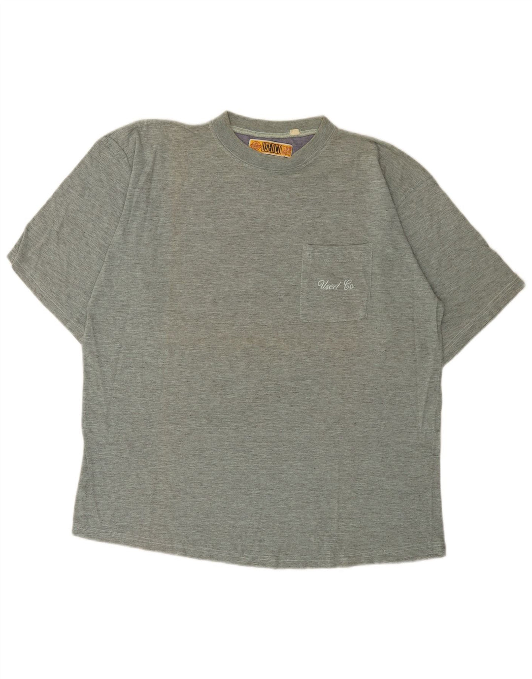T-shirt męski w stylu vintage, duży, szary, nakrapiany