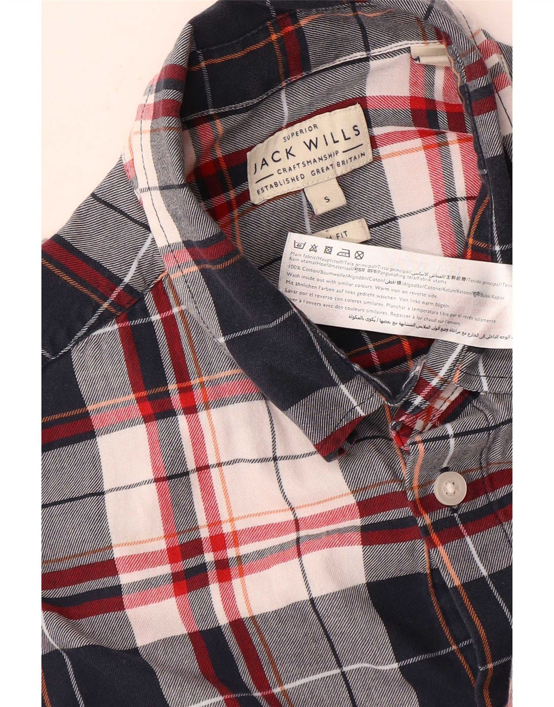 Koszula męska Jack Wills o dopasowanym kroju, mała, bawełniana, granatowa w kratkę