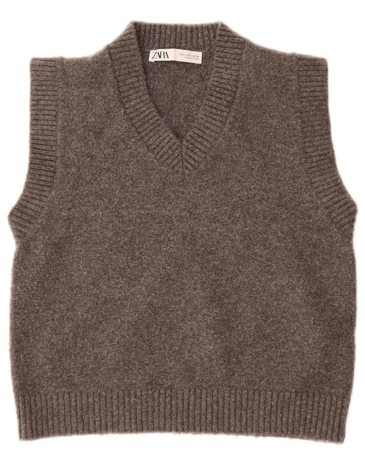 Damski podkoszulek Zara Crop Vest UK 10 Small, szara wełna
