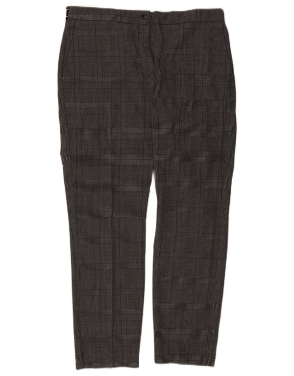 Damskie spodnie chino Zara XL W32 L27 Szara krata, poliester
