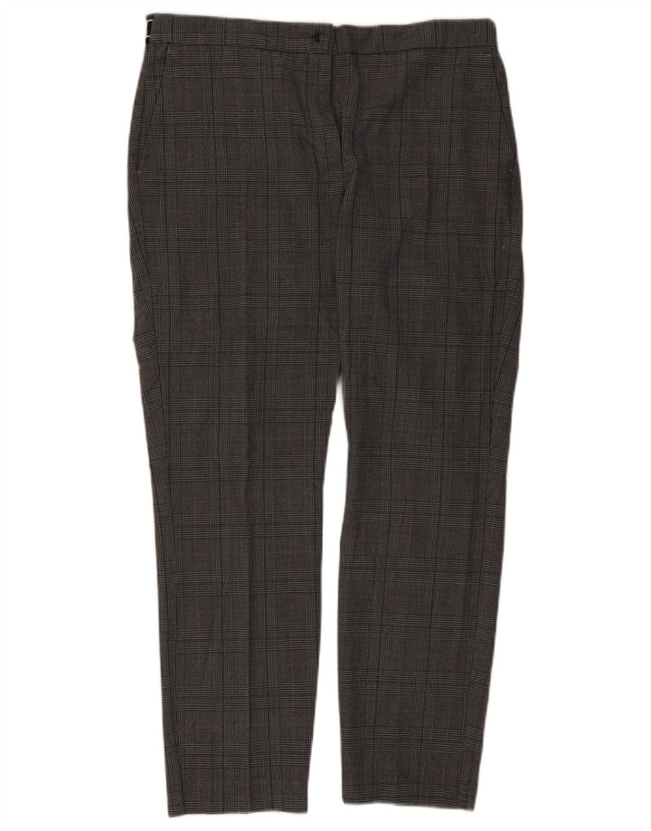Damskie spodnie chino Zara XL W32 L27 Szara krata, poliester