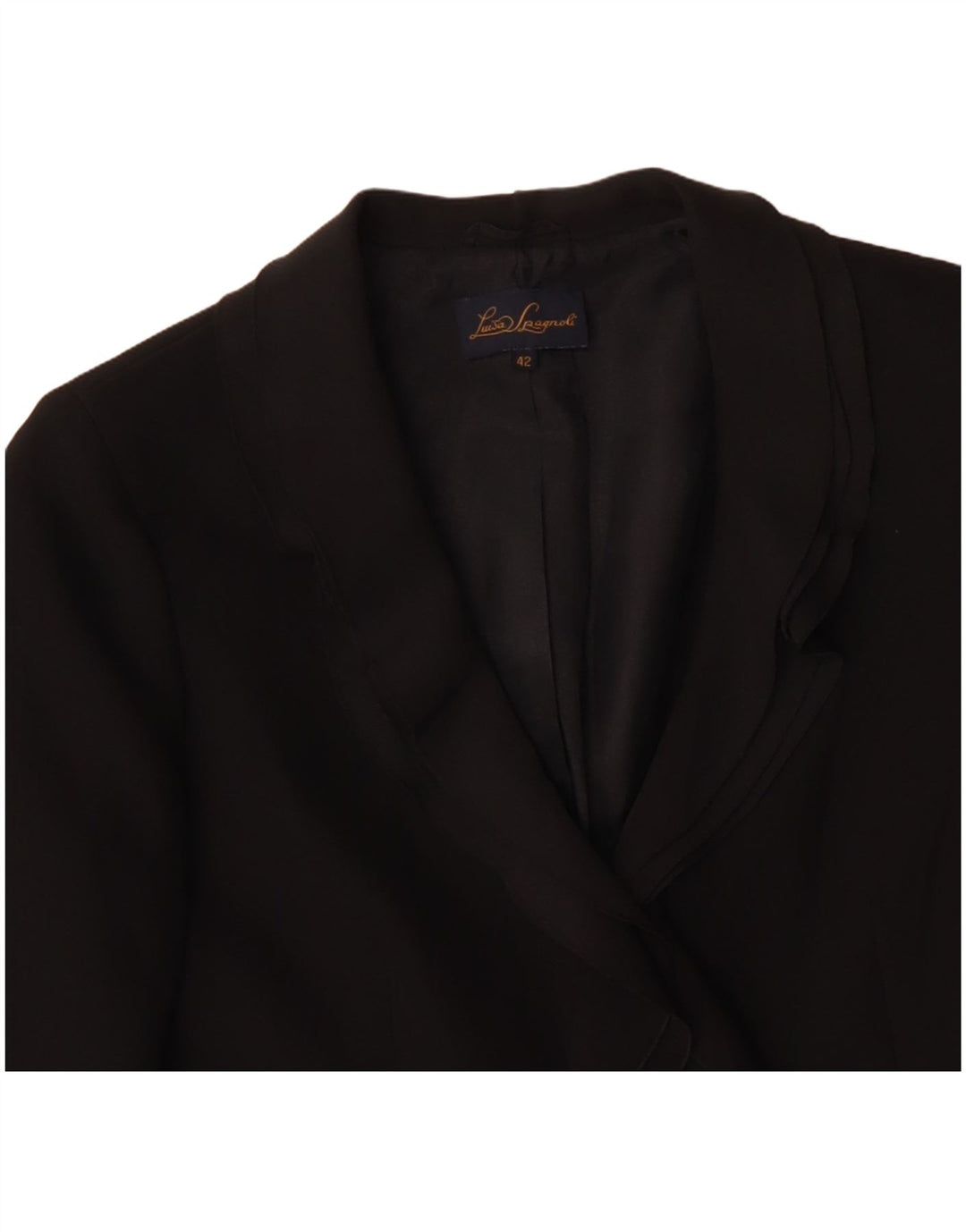 LUISA SPAGNOLI Damska marynarka zapinana na 2 guziki IT 42 Średni czarny poliester