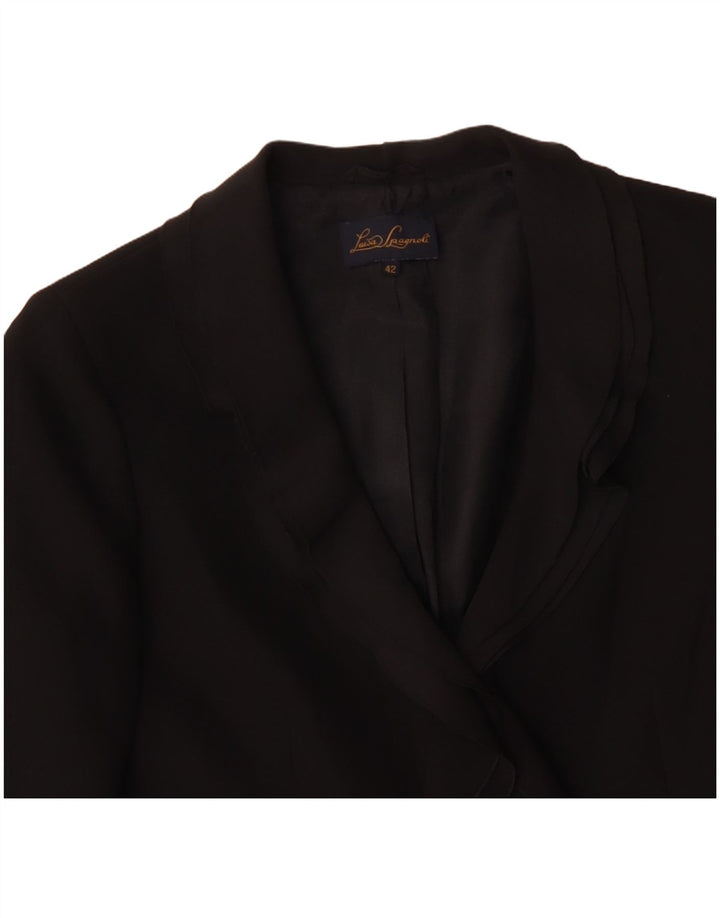 LUISA SPAGNOLI Damska marynarka zapinana na 2 guziki IT 42 Średni czarny poliester