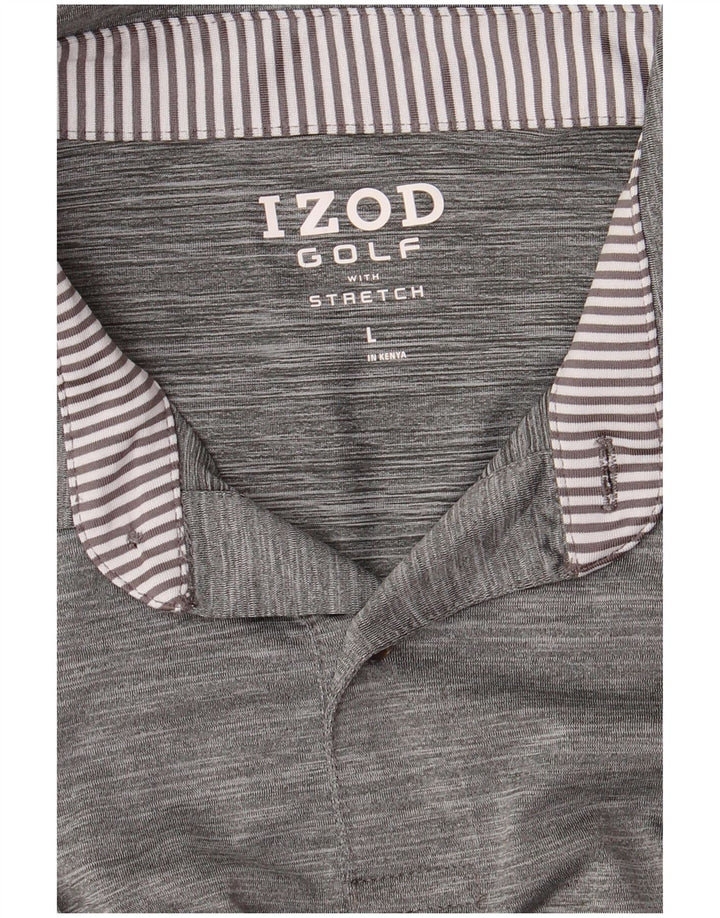 Męska koszulka polo do golfa IZOD, duża, szara, nakrapiana
