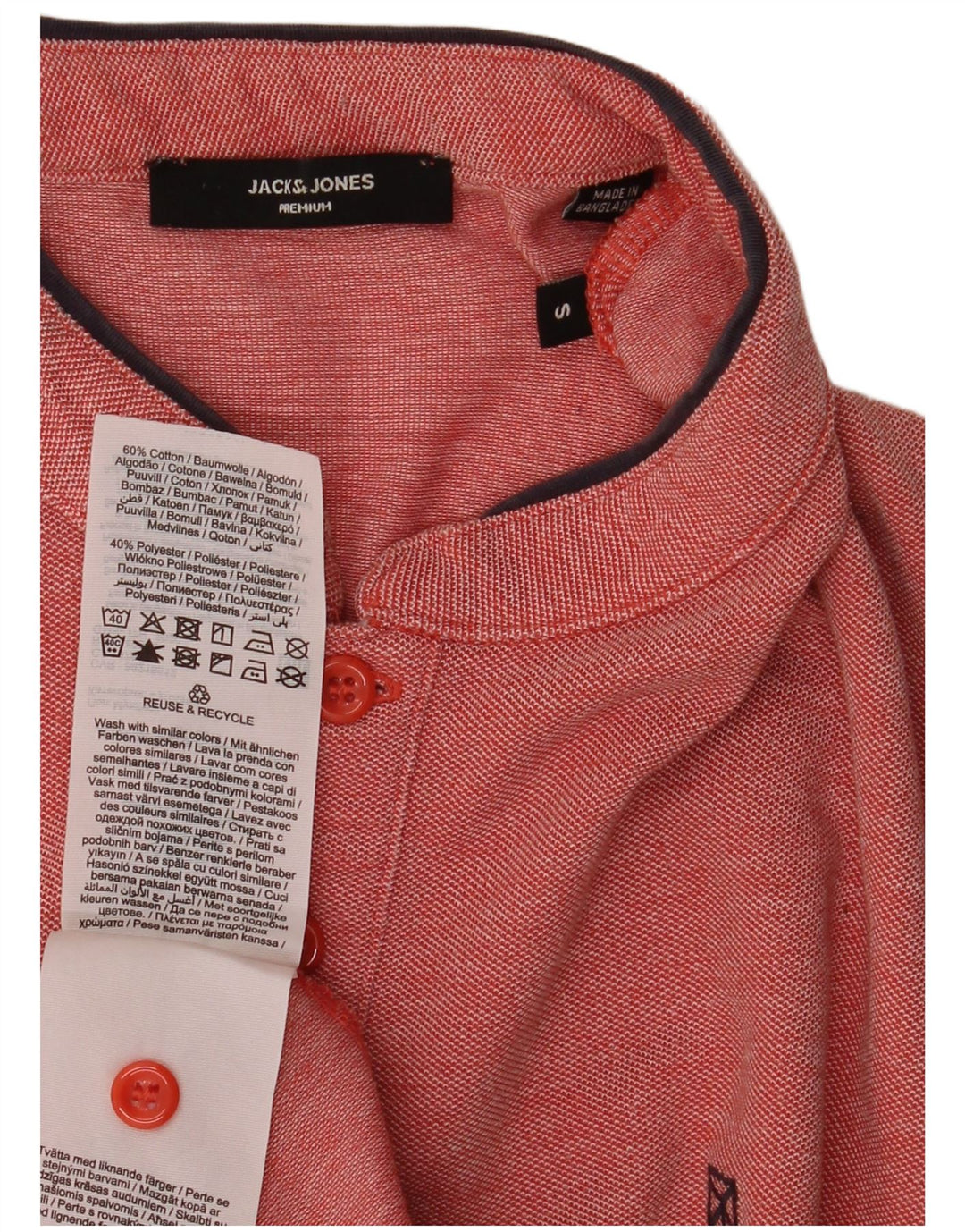 Męska koszulka polo Jack & Jones, mała, czerwona, bawełniana