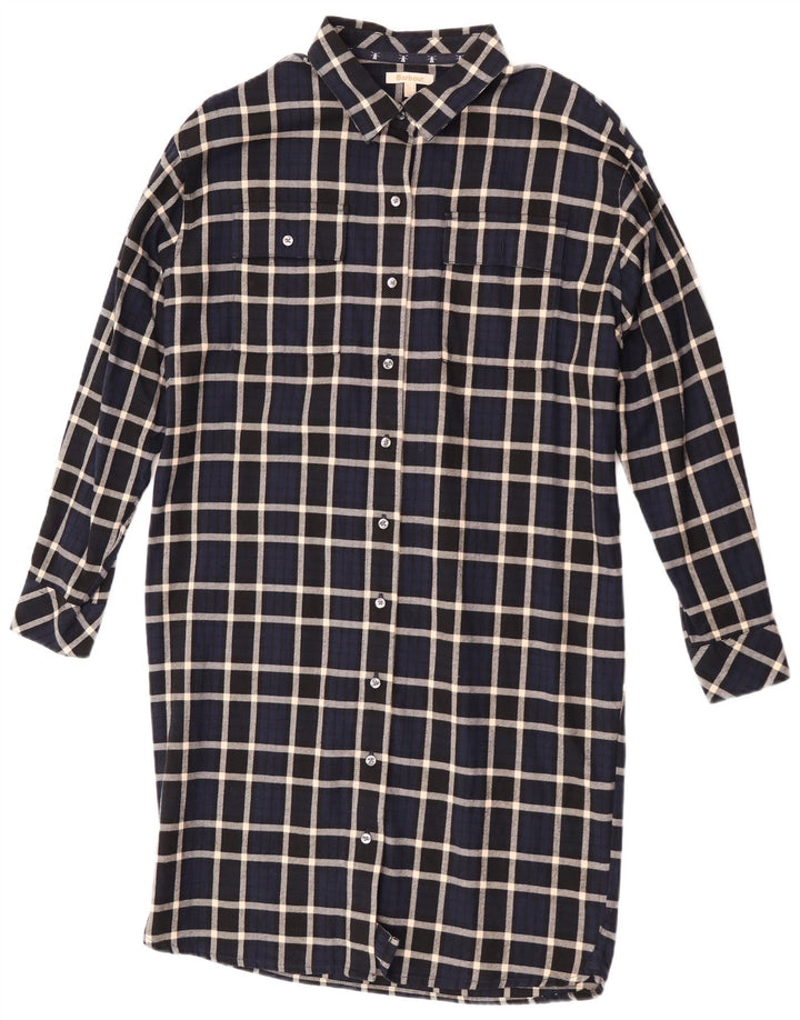 Damska sukienka koszulowa z długim rękawem Barbour UK 10 w małą granatową kratkę