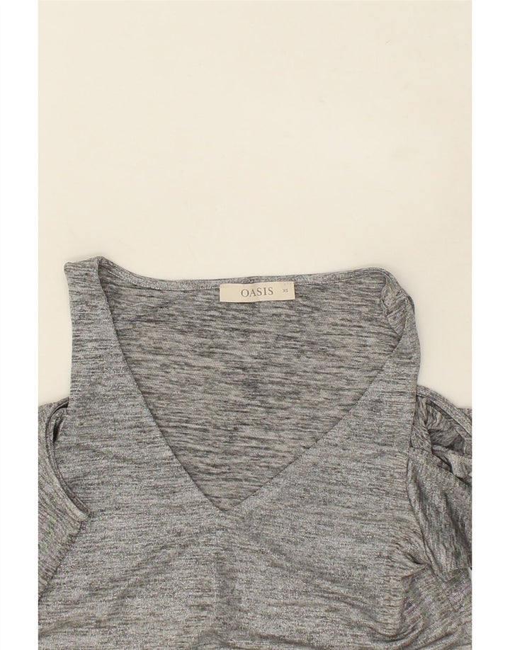 OASIS Womens Blouse Top UK 6 XS Grey Polyester Vintage Oasis and Second-Hand Oasis from Messina Hembry 