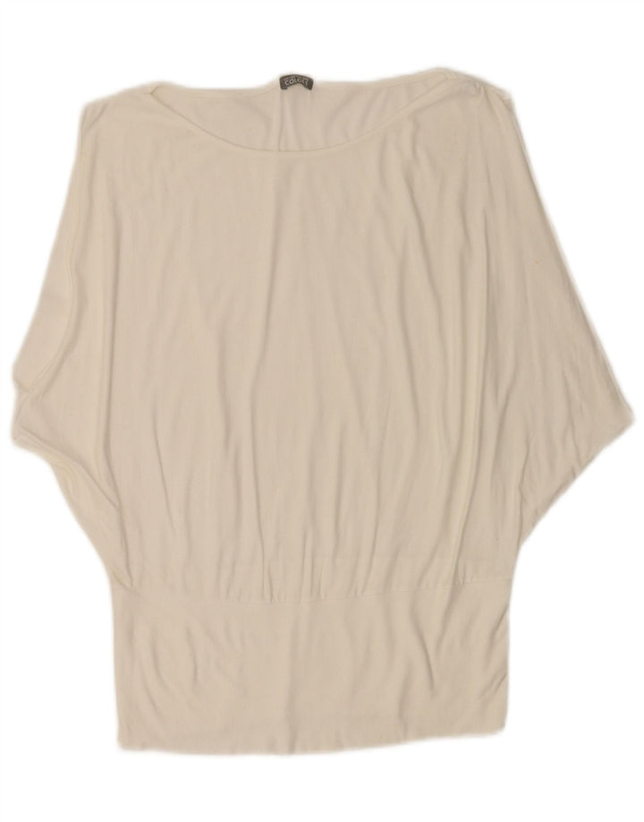 Damska bluzka Benetton Batwing Top UK 14 Medium Off White Wiskoza